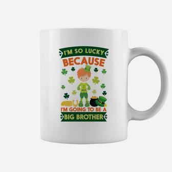 Im So Lucky Going To Be A Big Brother St Patricks Day Coffee Mug - Thegiftio UK