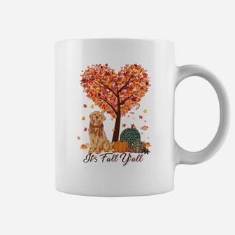 It's Fall Y'all Funny Golden Retriever -Autumn Dog Lover Sweatshirt Coffee Mug | Crazezy