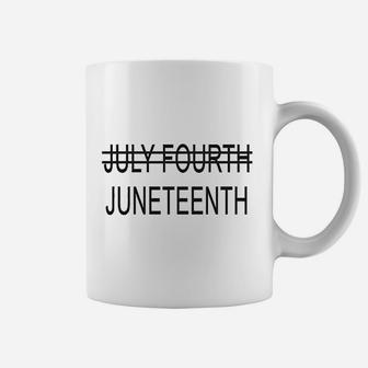 Juneteenth July Fourth Crossed Out Coffee Mug | Crazezy CA