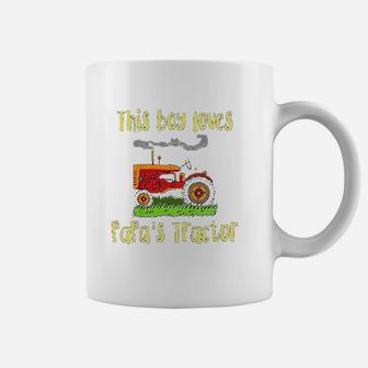 Just A Boy Who Loves Papas Tractor Coffee Mug | Crazezy CA