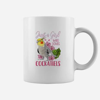Just A Girl Who Loves Cockatiels Cute Coffee Mug | Crazezy UK