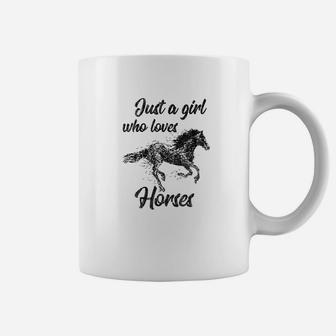 Just A Girl Who Loves Horses Black Horse Lovers Tee Coffee Mug - Thegiftio UK