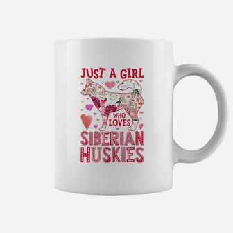 Just A Girl Who Loves Siberian Huskies Coffee Mug | Crazezy