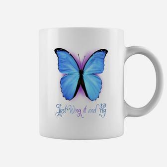 Just Wing It And Fly Women's Butterfly Coffee Mug | Crazezy DE