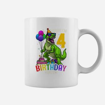 Kids 4Th Birthday Boy T Rex Dinosaur Dino Party Gift Coffee Mug | Crazezy AU