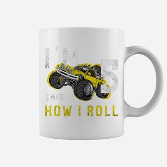 Kids 5 Year Old Shirt 5Th Birthday Boy Monster Truck Car Coffee Mug | Crazezy UK