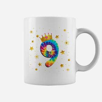 Kids 9Th Birthday Girls Colorful Tie Dye Number 9 Years Old Coffee Mug | Crazezy UK