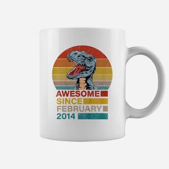 Kids Birthday Gift Awesome Since January 2014 Dinosaur 7 Years Coffee Mug | Crazezy