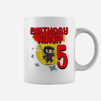 Kids Birthday Ninja 5 Years Old Bday Party Gift For Little Ninja Coffee Mug | Crazezy