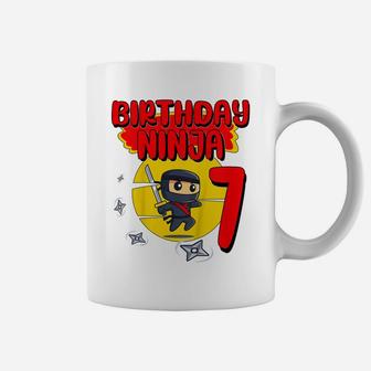 Kids Birthday Ninja 7 Years Old Bday Party Gift For Little Ninja Coffee Mug | Crazezy