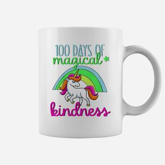 Kids Cute Girls Gift 100 Days Of Magical Kindness Unicorn Rainbow Coffee Mug | Crazezy