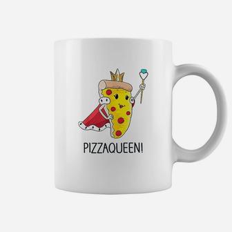 Kids Funny Pizza Queen Salami Pizza Fast Food Girl Coffee Mug | Crazezy DE