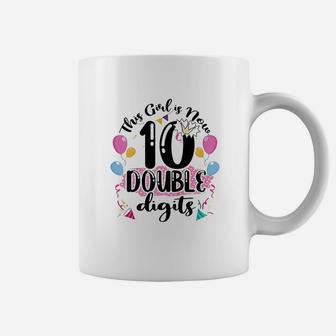Kids Girl Is Now 10 Digits 10Th Birthday Cute Funny Gift Coffee Mug | Crazezy UK