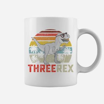 Kids Three Rex Birthday 3 Year Old Dinosaur 3Rd T Trex Boy Girl Coffee Mug | Crazezy AU