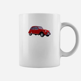 Klassisches Auto Design Tassen in Weiß, Retro Fahrzeug Tee - Seseable