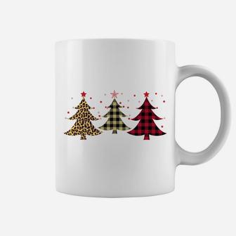 Leopard And Red Buffalo Plaid Xmas Tree Merry Christmas Sweatshirt Coffee Mug | Crazezy AU