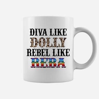 Leopard Diva Like Dolly Rebel Like Reba Sweatshirt Coffee Mug | Crazezy