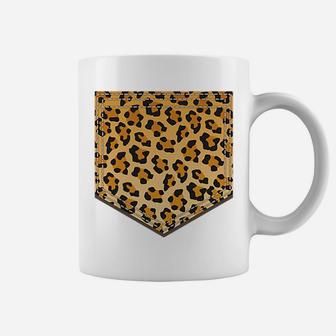 Leopard Print Pocket Shirt | Cool Animal Lover Cheetah Gift Coffee Mug | Crazezy