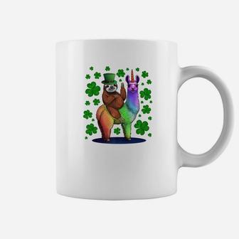 Leprechaun Sloth Riding Llama Unicorn St Patricks Day Coffee Mug - Thegiftio UK