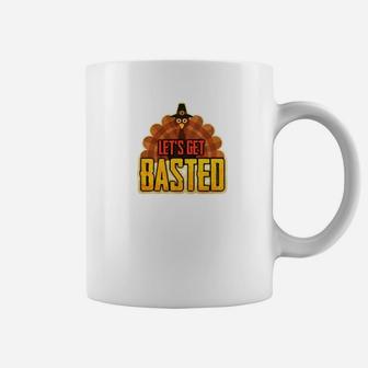 Lets Get Basted Turkey Drinking Pun Thanksgiving Coffee Mug - Thegiftio UK