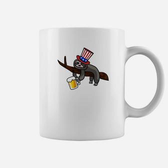 Lets Get Slothed Funny Uncle Sam Hat 4th Of July Coffee Mug - Thegiftio UK