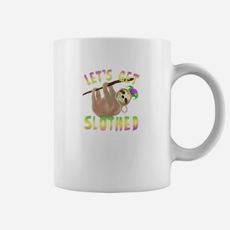 Lets Get Slothed Mardi Gras Shrove Tuesday Funny Gift Coffee Mug - Thegiftio UK
