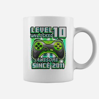 Level 10 Unlocked Awesome 2011 Video Game 10Th Birthday Coffee Mug | Crazezy
