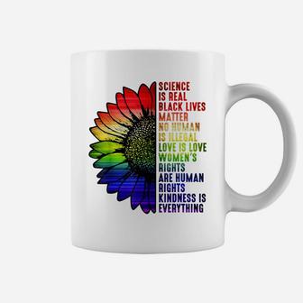 Lgbt Pride Flower Science Is Real Black Lives Matter Coffee Mug | Crazezy DE