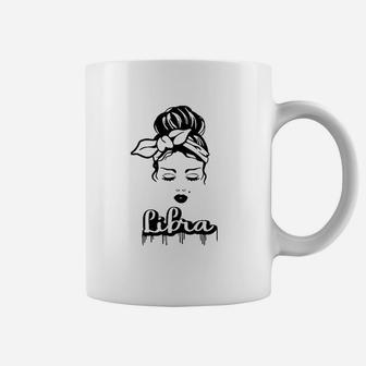 Libra Zodiac Sign Messy Bun Retro Vintage Birthday Coffee Mug | Crazezy DE