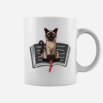 Life Is Better With Books & Cats Funny Siamese Cat Sweatshirt Coffee Mug | Crazezy DE