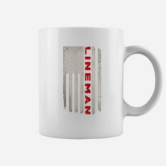 Lineman U S Flag Pride Tshirt Tshirts Coffee Mug - Thegiftio UK