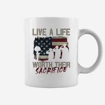 Live A Life Worth Their Sacrifice - Veterans Day Coffee Mug | Crazezy UK