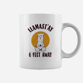 Llamast Ay 6 Feet Away Funny Llama Yoga Coffee Mug - Thegiftio UK