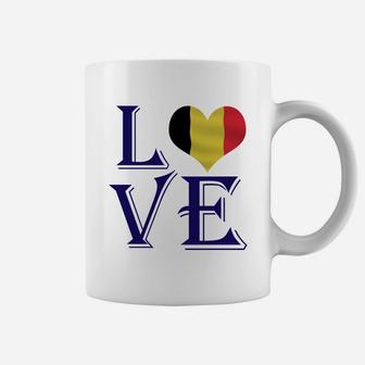 Love Heart Belgium Country Flag Lovers Coffee Mug - Seseable