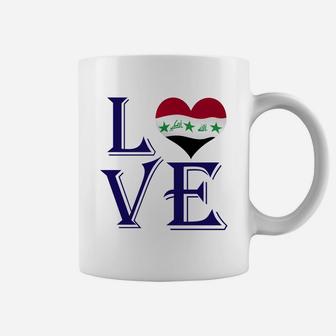 Love Heart Iraq Country Flag Lovers Coffee Mug | Seseable CA