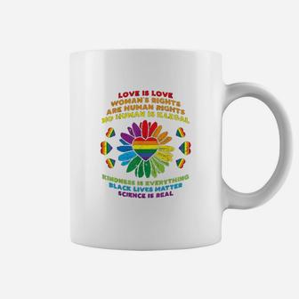 Love Lgbt Daisy Heart Black Gay Pride Equality Gift Coffee Mug | Crazezy CA