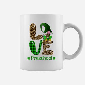 Love Preschool Gnome St Patrick's Day Irish Teacher Gifts Coffee Mug | Crazezy