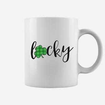 Lucky Shamrock Women St Patricks Day Plaid Clover Coffee Mug - Thegiftio UK