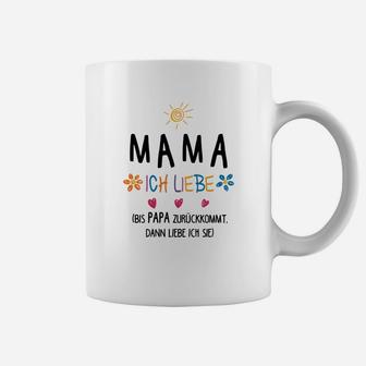 Lustiges Muttertag Tassen Mama, ich liebe Dich mit Sonne & Blumen - Seseable