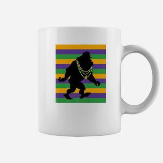 Mardi Gras Bigfoot Sasquatch Shirt Coffee Mug - Thegiftio UK