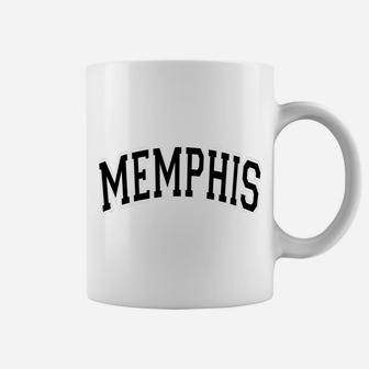 Memphis Varsity Style Blue With Black Text Coffee Mug | Crazezy