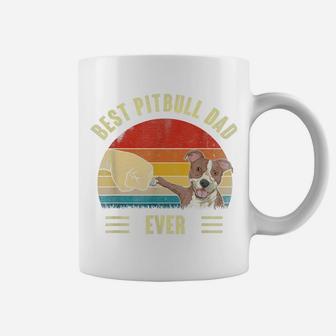 Mens Best Pitbull Dad Ever Bump Fit Dog Dad Fathers Day Vintage Coffee Mug | Crazezy