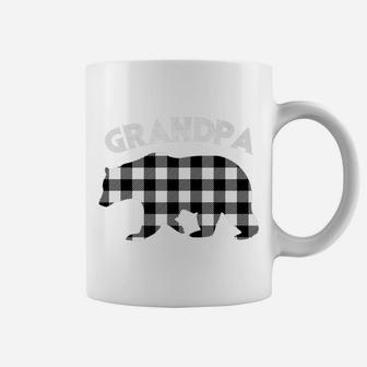 Mens Black And White Buffalo Plaid Grandpa Bear Christmas Pajama Coffee Mug | Crazezy CA