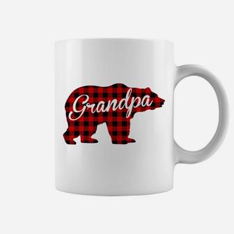 Mens Grandpa Bear Plaid Red Coffee Mug | Crazezy AU