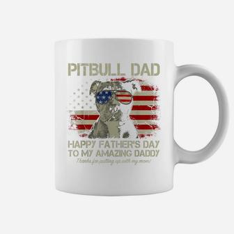 Mens Happy Father's Day To My Amazing Daddy Pitbull Dad Coffee Mug | Crazezy DE