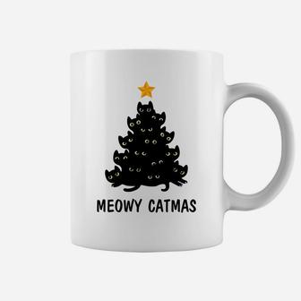 Merry Catmas Xmas Gift Meowy Catmas Funny Cat Christmas Sweatshirt Coffee Mug | Crazezy UK