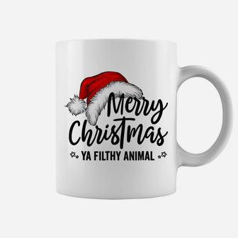 Merry Christmas Animal Filthy Ya Funny Santa Hat Coffee Mug | Crazezy