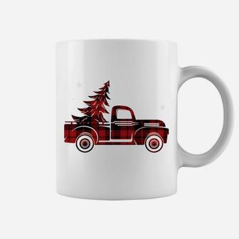 Merry Christmas Buffalo Truck Tree Red Plaid For Men Women Coffee Mug | Crazezy DE