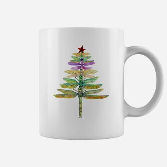 Merry Christmas Insect Lover Xmas Dragonfly Christmas Tree Coffee Mug | Crazezy