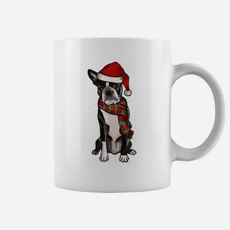 Merry Christmas Ornament Boston Terrier Xmas Santa Sweatshirt Coffee Mug | Crazezy CA
